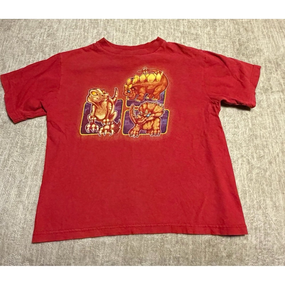 Vintage Top Heavy Dinosaur Graphic T-Shirt‎ Youth 7 Red Short Sleeve Tee